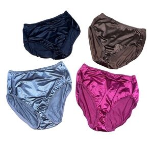 Lot of 4 Vassarette Undershapers Womens Sz XL Underwear Silky Satin Panties New